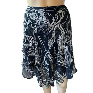 VTG ICE 100% Silk Mini Skirt Size 8 Asymmetrical Grunge Fairy Goth Chiffon Black